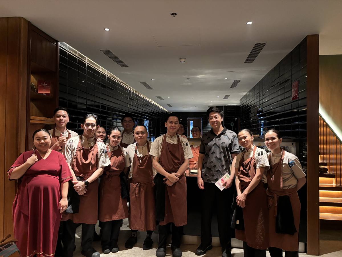 Michael with the kitchen and floor team at Hapag in Manila
